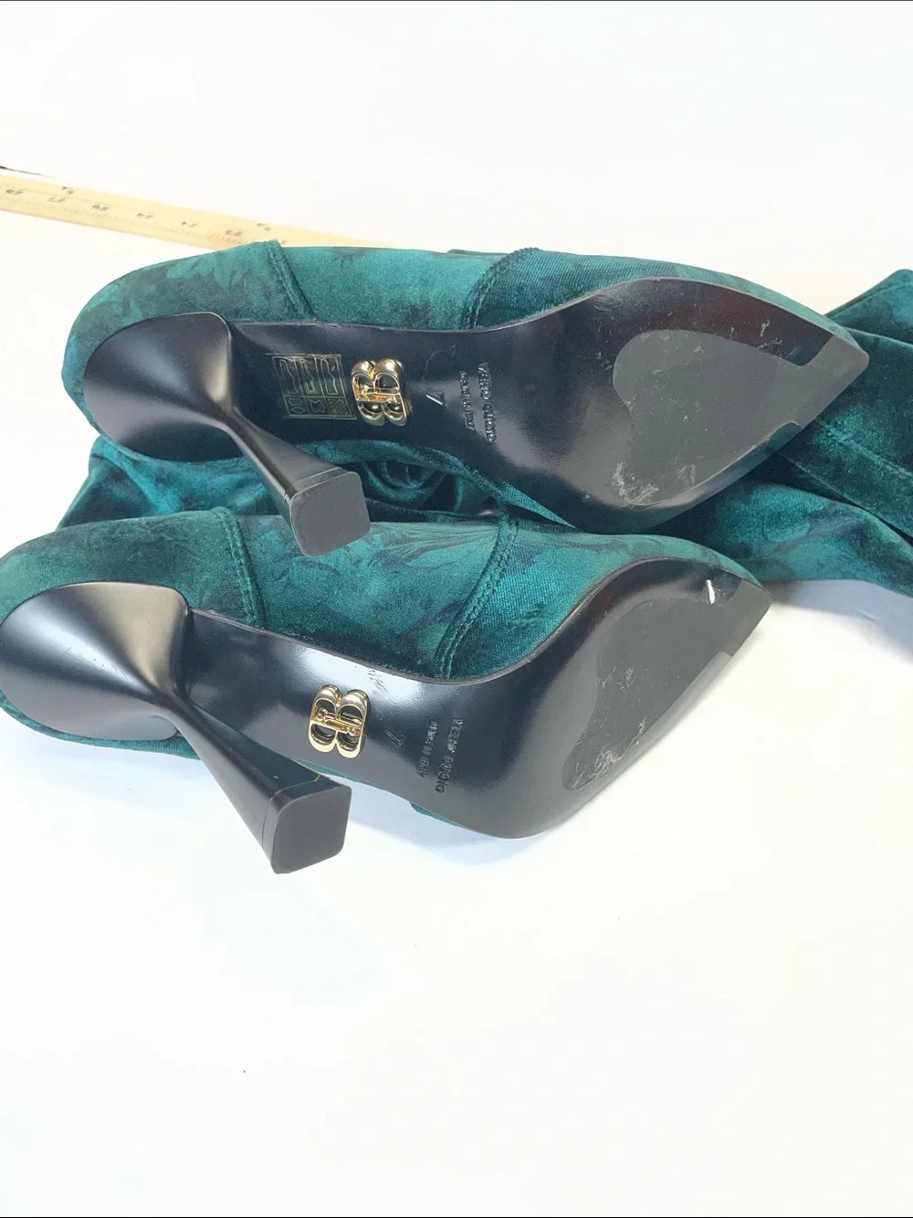 Vero Cuoio Beautiisoles Black Velvet Over-The-Knee Stiletto Boots